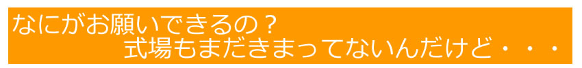 式場もきまってないんだけど結婚の何が相談できるの？